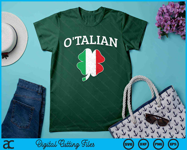 O'talian Italian St Patrick's Day Italia Flag Shamrock SVG PNG Digital Cutting Files