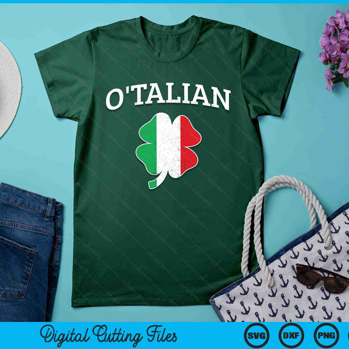 O'talian Italian St Patrick's Day Italia Flag Shamrock SVG PNG Digital Cutting Files