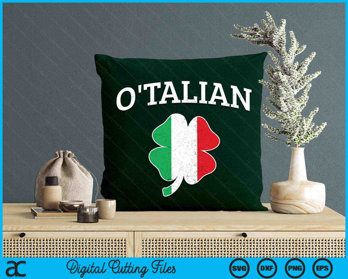 O'talian Italiaanse St Patrick's Day Italia vlag Shamrock SVG PNG digitale snijbestanden