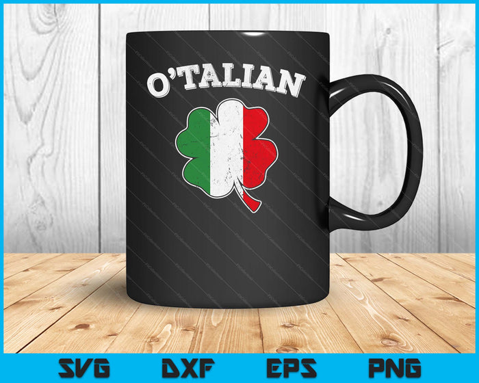 O'talian Shamrock And Italy Flag For Italian St Patricks Day SVG PNG Digital Printable Files