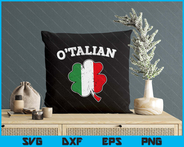 O'talian Shamrock And Italy Flag For Italian St Patricks Day SVG PNG Digital Printable Files