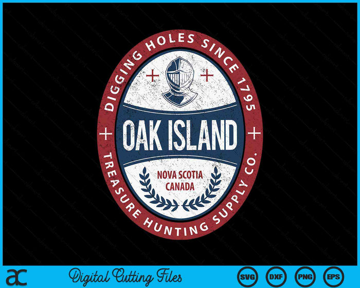 Oak Island Treasure Hunting Retro Templar Knight Treasure SVG PNG Digital Cutting Files