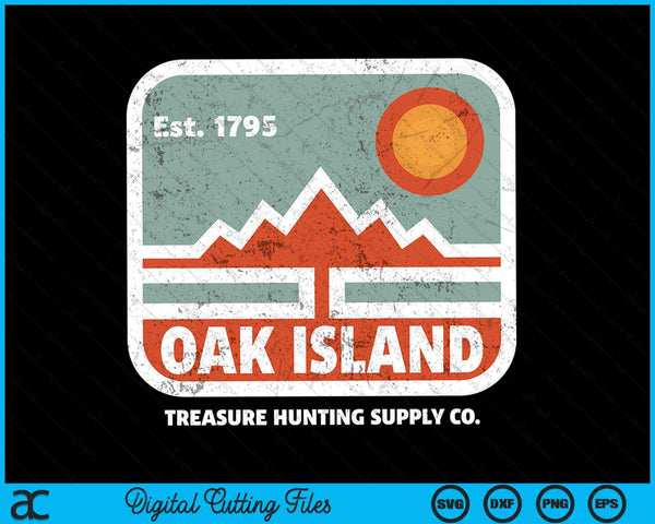 Oak Island Treasure Hunting Supply Vintage 1795 kaart mysterie SVG PNG digitale snijbestanden