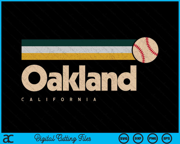 Oakland Baseball City California Retro Oakland SVG PNG Digital Cutting Files