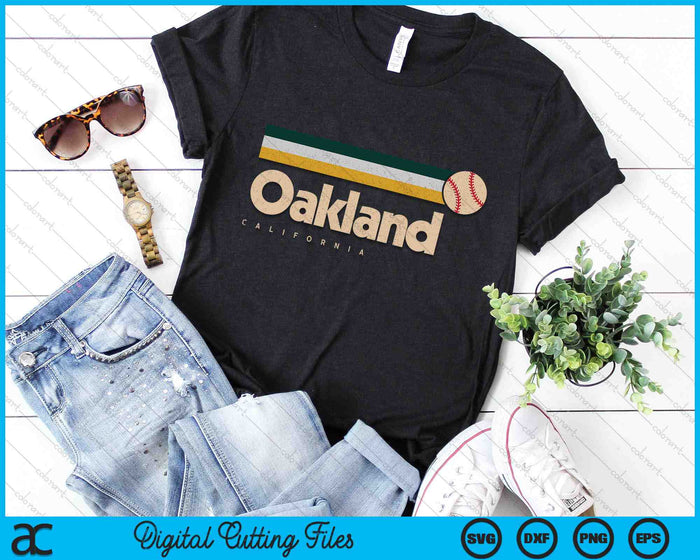 Oakland Baseball City California Retro Oakland SVG PNG Digital Cutting Files