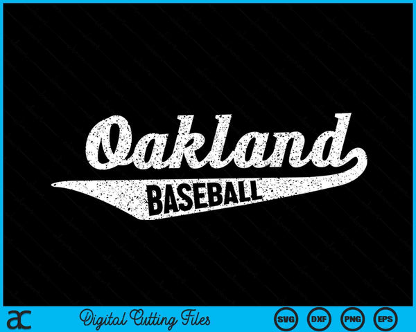 Oakland honkbal Script Vintage noodlijdende SVG PNG digitale snijbestanden