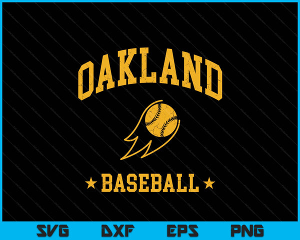 Oakland baseball vintage gameday retro baseball lover SVG cut file
