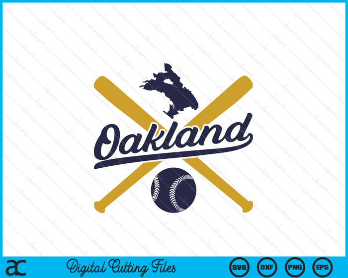 Oakland Baseball Vintage Wisconsin Pride Love City SVG PNG Digital Cutting Files