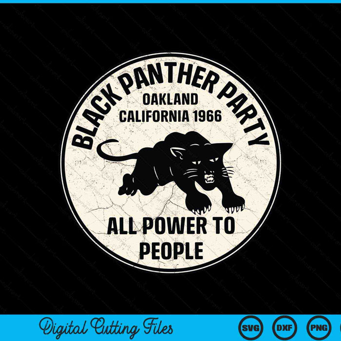 Oakland Californië 1966 Black Panther Party Distressed SVG PNG digitale snijbestanden