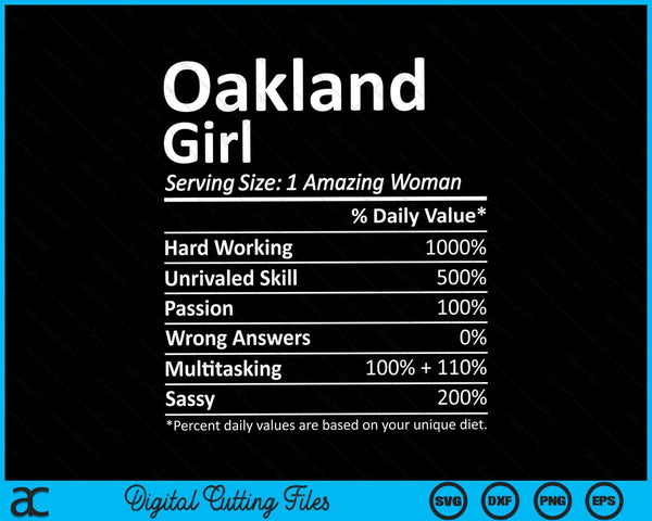 Oakland Girl CA California Funny City Home Roots SVG PNG Digital Cutting Files