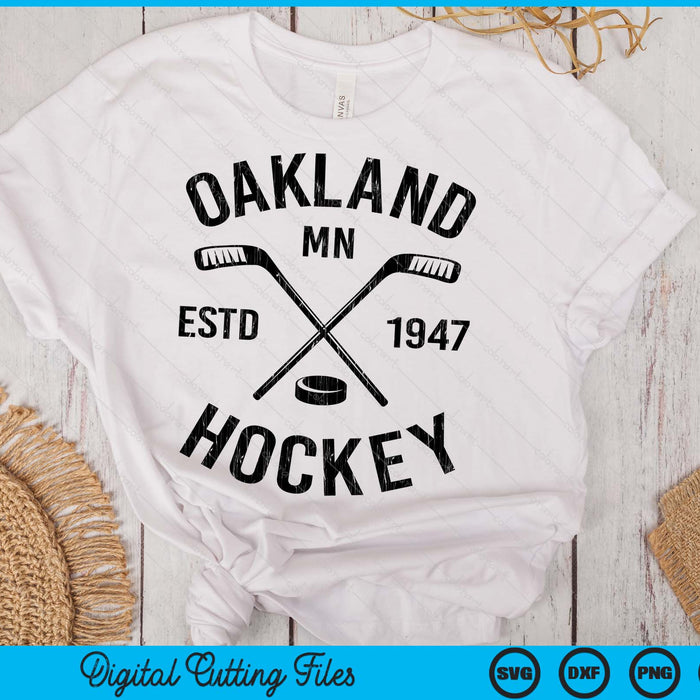 Oakland Minnesota Ice Hockey Sticks Vintage Gift SVG PNG Digital Cutting Files