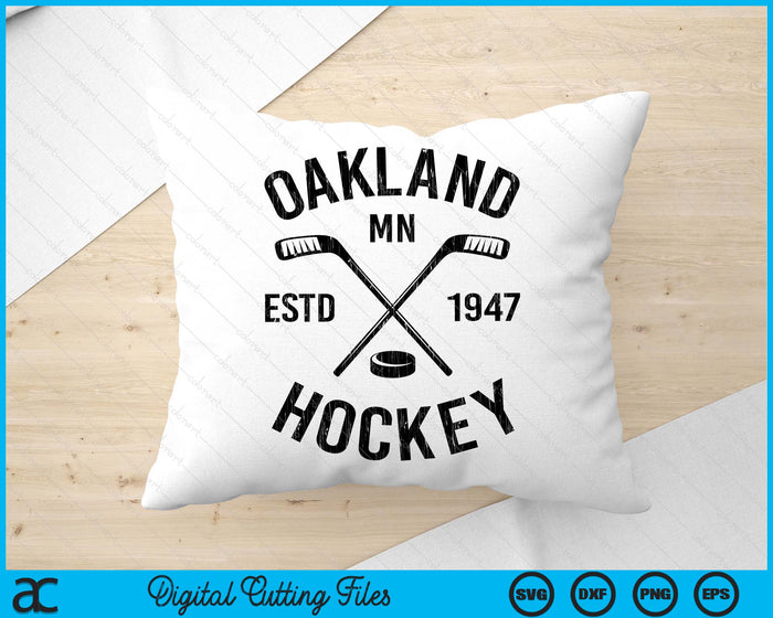 Oakland Minnesota Ice Hockey Sticks Vintage Gift SVG PNG Digital Cutting Files