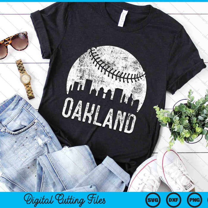 Oakland Skyline Vintage Oakland Baseball SVG PNG Digital Cutting Files