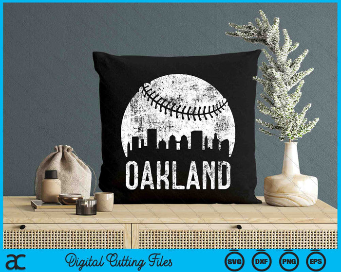 Oakland Skyline Vintage Oakland Baseball SVG PNG Digital Cutting Files