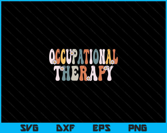 Terapia Ocupacional OT Mes Groovy SVG PNG Archivos de Corte Digital