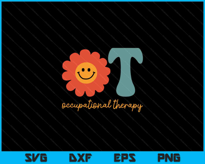 Terapia ocupacional OT Terapeuta OT Mes Groovy SVG PNG Archivos de corte digital