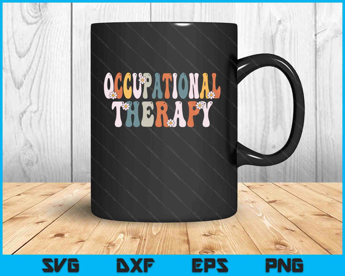 Terapia Ocupacional OT Mes Groovy SVG PNG Archivos de Corte Digital