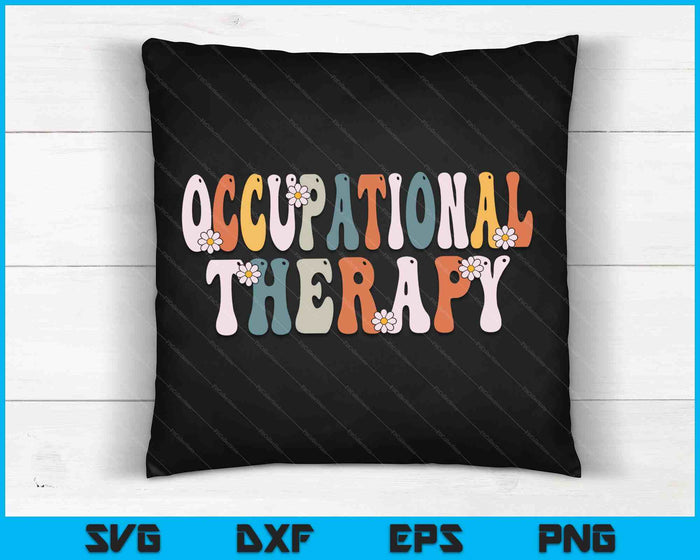 Terapia Ocupacional OT Mes Groovy SVG PNG Archivos de Corte Digital