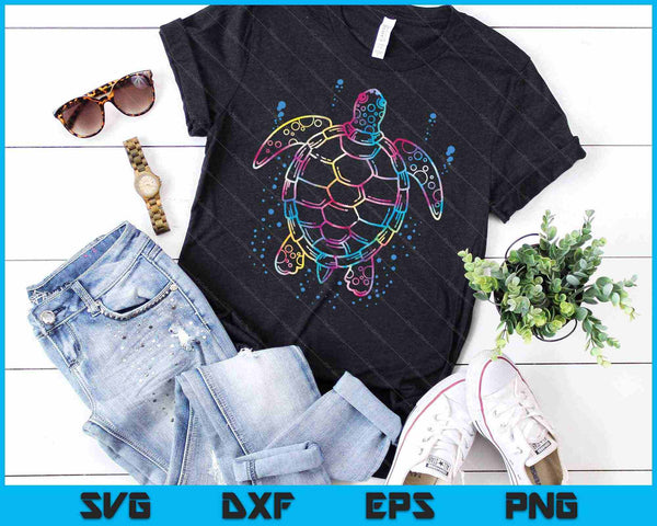 Ocean Animal Tie Dye Tribal Sea Animal Maorí Tortuga SVG PNG Cortando Archivos Imprimibles - on a t-shirt