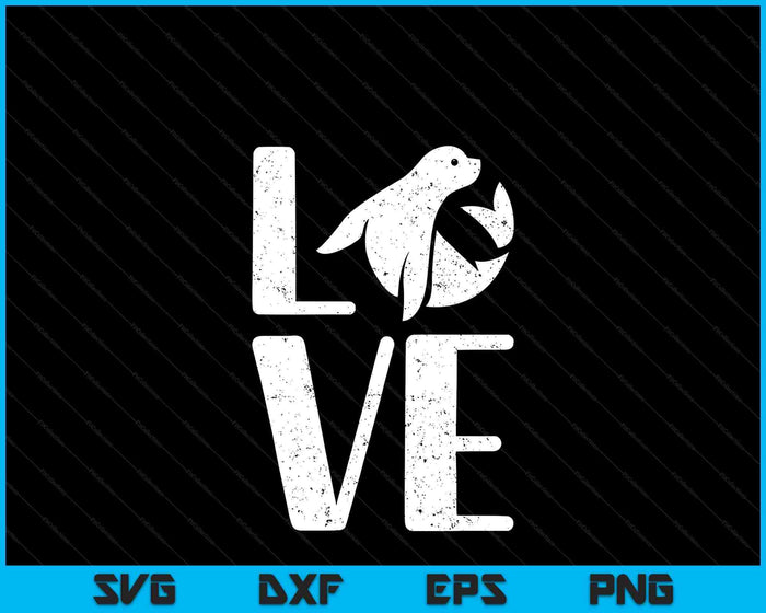 Ocean Puppy Seal Lover Valentines Day Gift Sea Lion SVG PNG Digital Printable Files