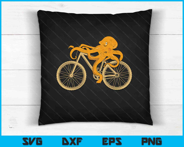 Octopus fiets SVG PNG snijden afdrukbare bestanden