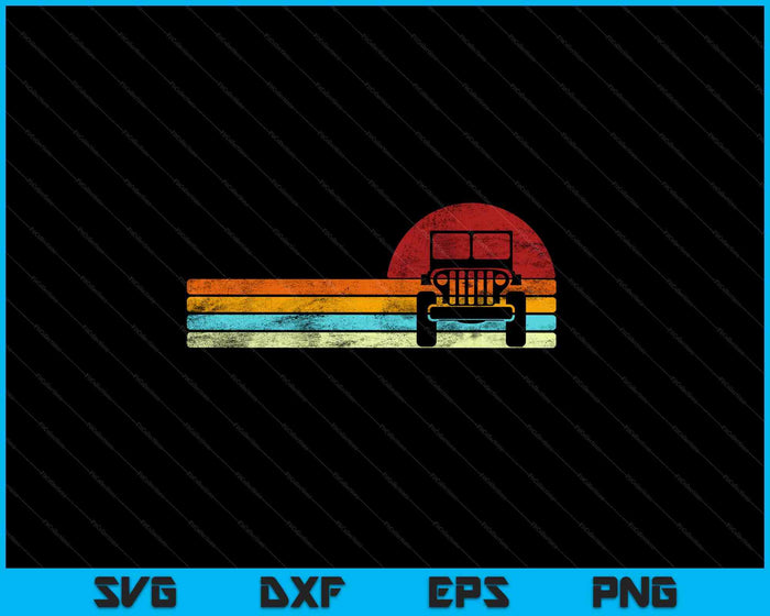 Off Road 4X4 Vintage Retro 70s Sunset Off Road Gift SVG PNG Digital Cutting Files