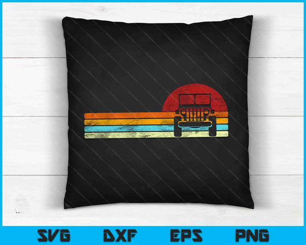 Off Road 4X4 Vintage Retro jaren '70 Zonsondergang Off Road Gift SVG PNG Digitale Snijbestanden
