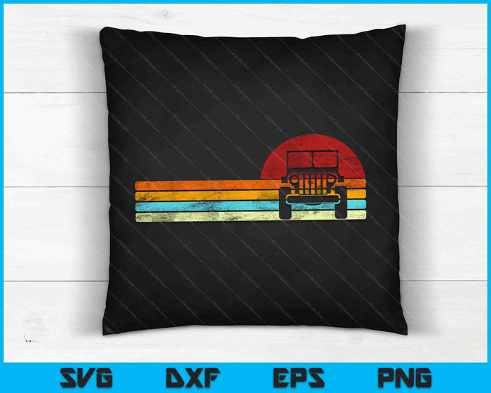 Off Road 4X4 Vintage Retro 70s Sunset Off Road Gift SVG PNG Digital Cutting Files