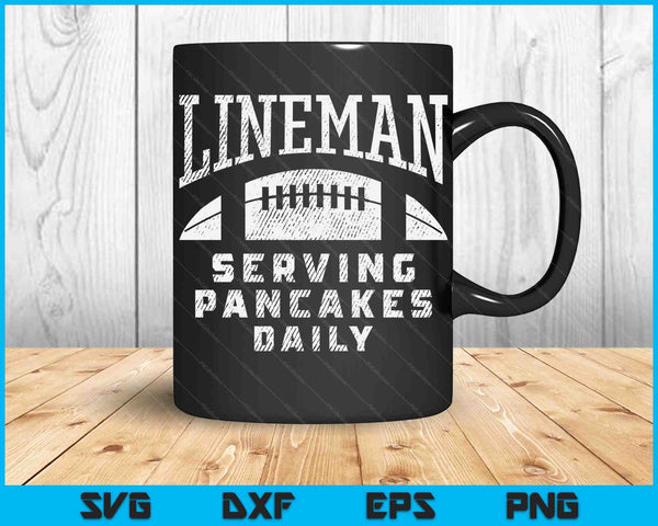 Offensive Lineman Serving Pancakes Daily Football SVG PNG Digital Cutting Files