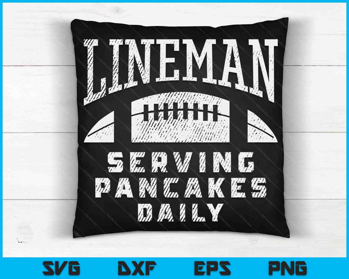 Offensive Lineman Serving Pancakes Daily Football SVG PNG Digital Cutting Files