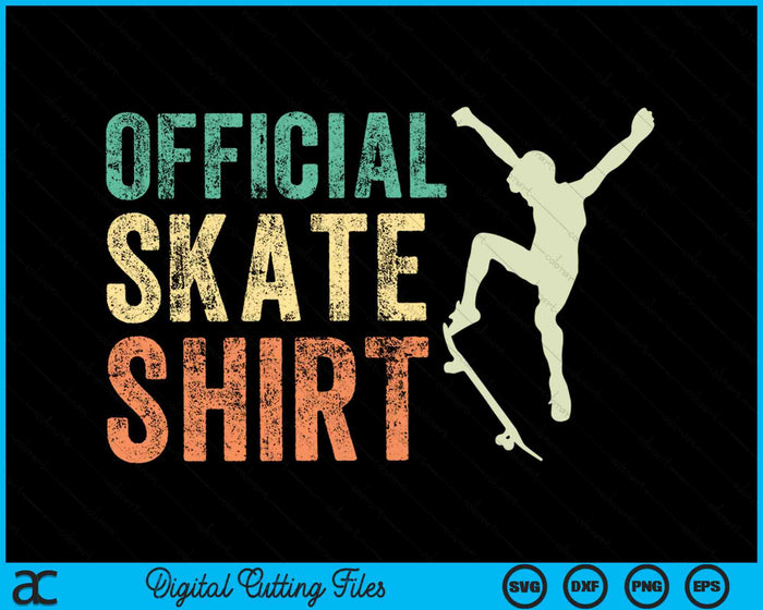 Official Skate Shirt Roller Skating Vintage SVG PNG Digital Cutting Files