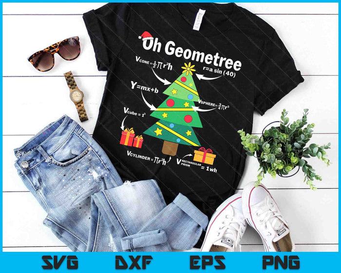 Oh Geometree Funny Christmas Tree Geometry Math Teacher SVG PNG Digital Printable Files