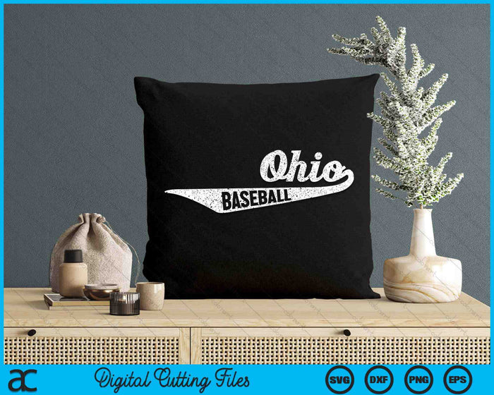 Ohio honkbal script vintage noodlijdende SVG PNG digitale snijden-bestanden