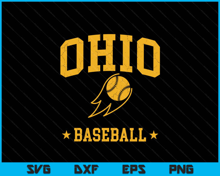 Ohio Baseball Vintage Gameday Retro Baseball Lover SVG PNG Digital Printable Files