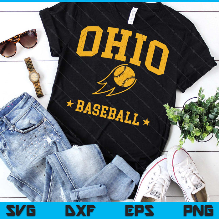 Ohio Baseball Vintage Gameday Retro Baseball Lover SVG PNG Digital Printable Files
