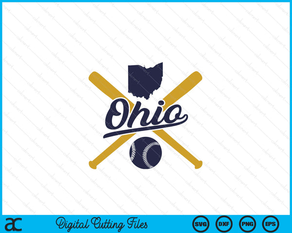 Ohio Baseball Vintage Wisconsin Pride Love City SVG PNG Digital Cutting Files
