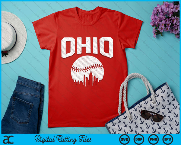 Ohio City California Baseball Skyline Vintage Souvenir SVG PNG Digital Printable Files