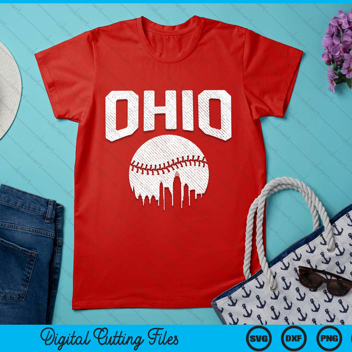 Ohio City California Baseball Skyline Vintage Souvenir SVG PNG Digital Printable Files