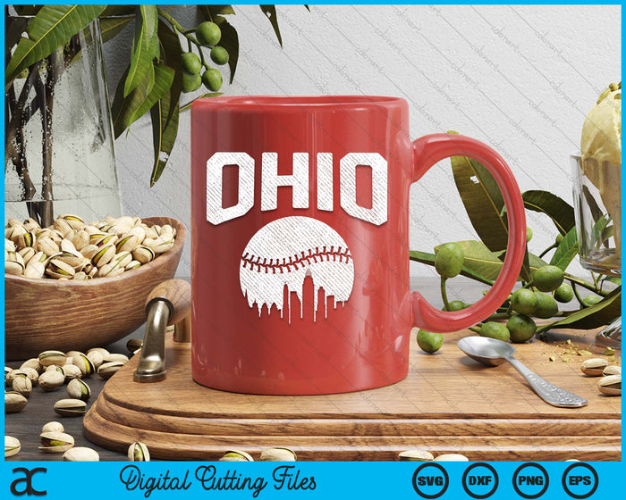 Ohio City California Baseball Skyline Vintage Souvenir SVG PNG Digital Printable Files
