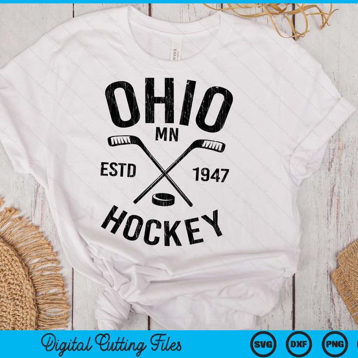 Ohio Minnesota Ice Hockey Sticks Vintage Gift SVG PNG Digital Cutting Files