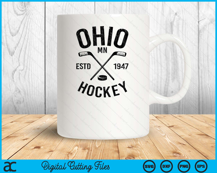 Ohio Minnesota Ice Hockey Sticks Vintage Gift SVG PNG Digital Cutting Files