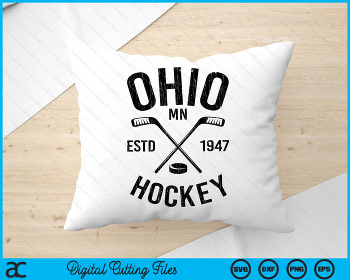 Ohio Minnesota Ice Hockey Sticks Vintage Gift SVG PNG Digital Cutting Files