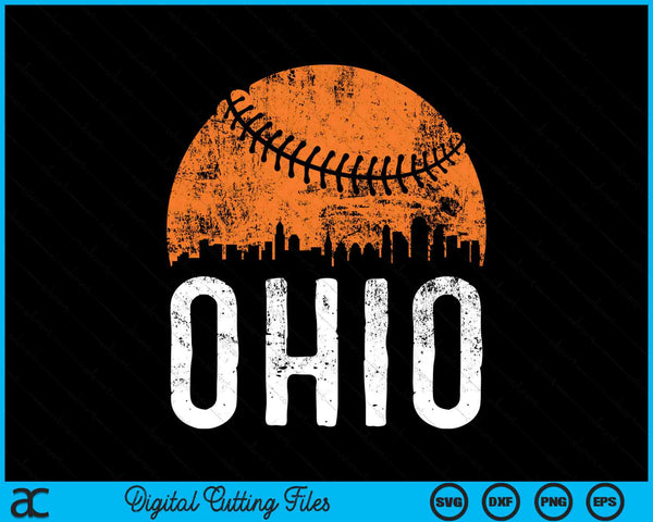 Ohio Skyline Ohio Baseball SVG PNG Digital Cutting Files