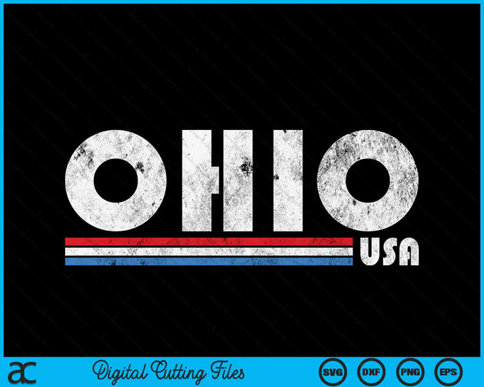 Ohio USA Retro Vintage State SVG PNG Digital Cutting File