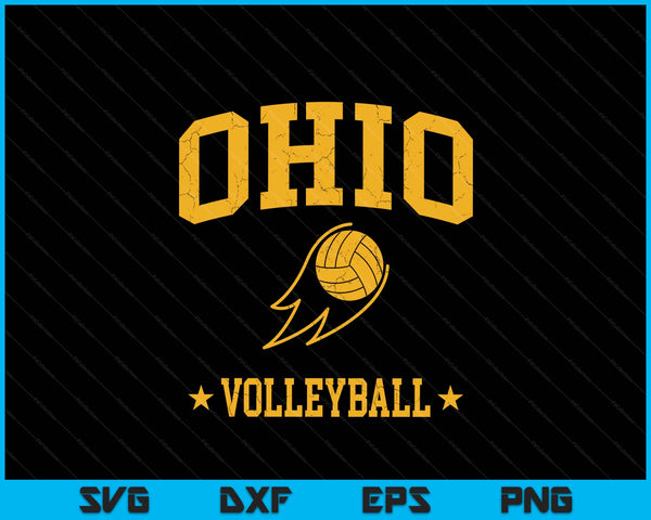 Ohio  Volleyball Vintage Gameday Retro Volleyball Lover SVG PNG Digital Printable Files