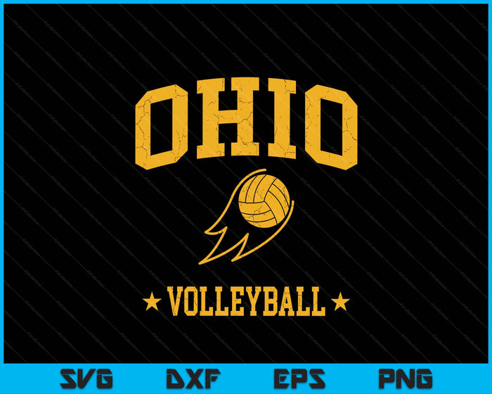 Ohio  Volleyball Vintage Gameday Retro Volleyball Lover SVG PNG Digital Printable Files
