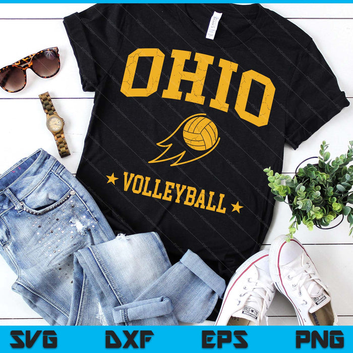 Ohio  Volleyball Vintage Gameday Retro Volleyball Lover SVG PNG Digital Printable Files