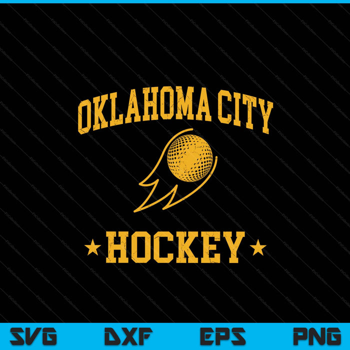 Oklahoma City hockey vintage gameday retro hockey lover SVG cut file