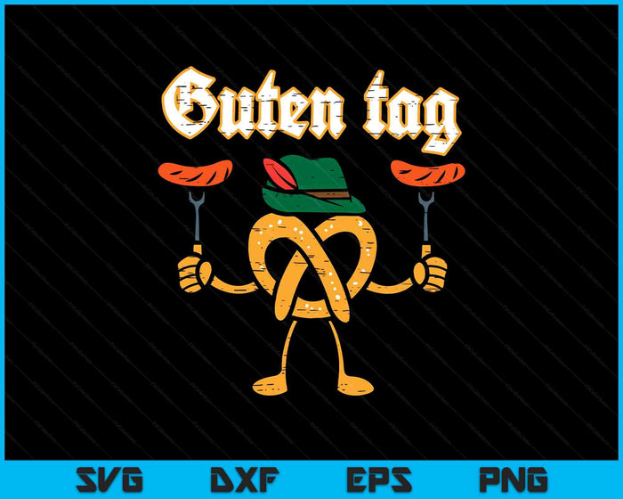 Oktoberfest Guten Tag Pretzel German Costume SVG PNG Digital Printable Files