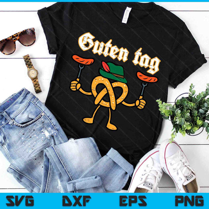 Oktoberfest Guten Tag Pretzel German Costume SVG PNG Digital Printable Files